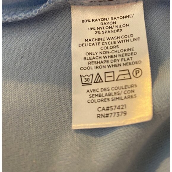 Ann Taylor Factory Light Blue Short Sleeve Top Medium - Picture 4 of 9